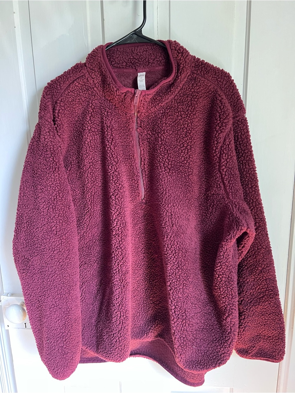 RBX Cozy Women's Half-Zip Sherpa Pullover - Wine size 2XL